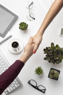 People hand shaking office desk. Resolution and high quality beautiful photo