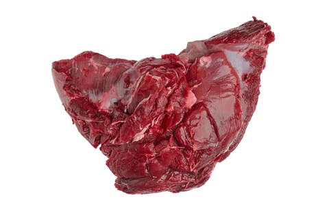 Raw fresh deer boneless rump isolated on white background