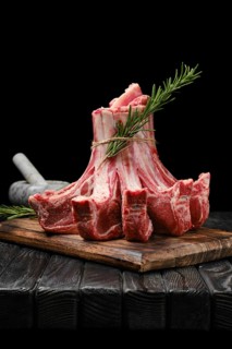 Raw fresh lamb crown roast