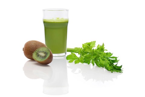 Glass of fresh kiwi