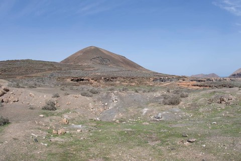 Rocky landscape around the volcano Montana de Guenia