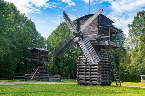 Wooden windmill