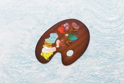 Top view paint palette. Resolution and high quality beautiful photo