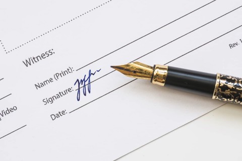 Witness signature paper. Resolution and high quality beautiful photo
