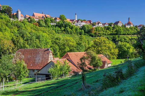 Town panorama above the valley