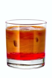 Cold brew cherry iced coffee isolated on white