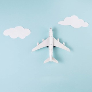 Toy plane clouds blue background. Resolution and high quality beautiful photo