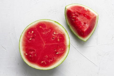 Top view sliced watermelon with white background. Resolution and high quality beautiful photo
