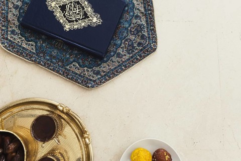 Ramadan concept with quran copyspace