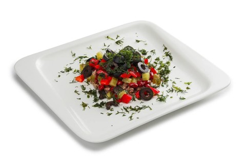 Layout for menu. Salad with meat