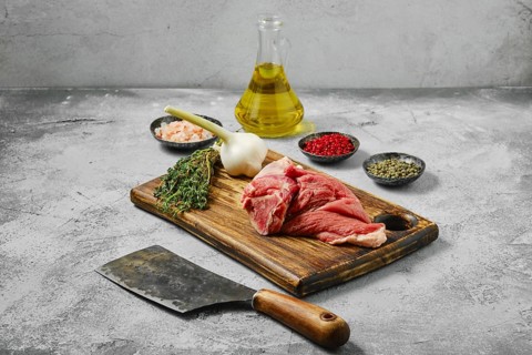 Raw uncooked lamb leg