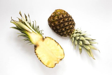 Top view fresh pineapple on the table. Resolution and high quality beautiful photo
