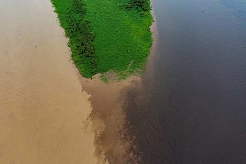 Confluence of the Rio Negro and the Amazon