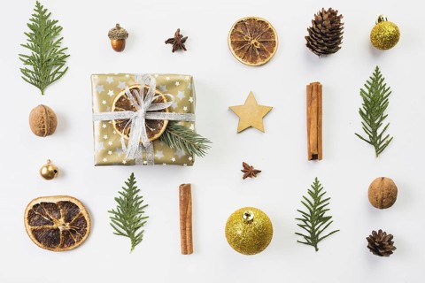 Set different christmas decorations