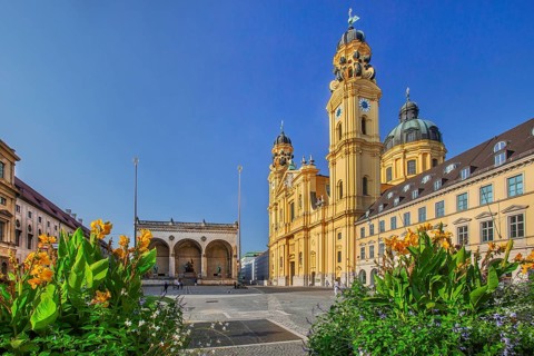 Odeonsplatz with Feldherrnhalle and Theatine Church
