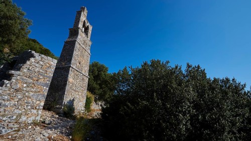 Narrow high church tower