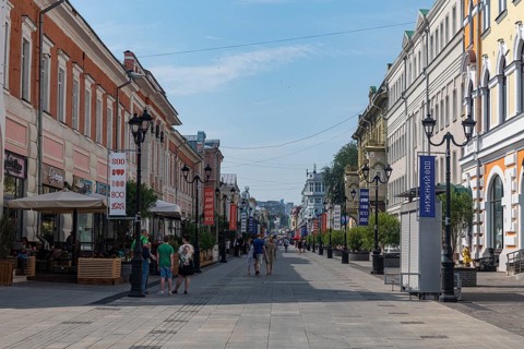 Historical houses in the pedestrian zone