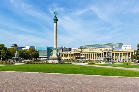 Schlossplatz travelling city in Stuttgart