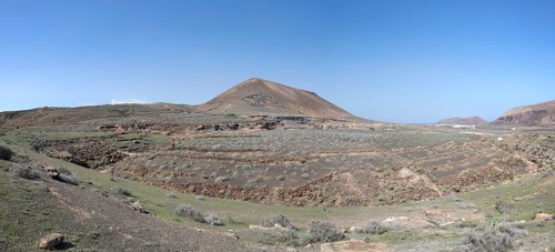 Rocky landscape around the volcano Montana de Guenia