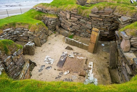 Unesco world heritage sight the stone build neolithic settlment of Skara Brae