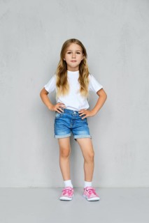 Little girl in white t-shirt