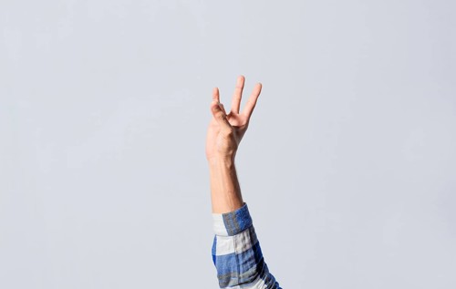 Number SEVEN in sign language. Deaf and dumb counting the number SEVEN in sign language