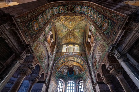 Beautiful mosaics in the Basilica di San Vitale