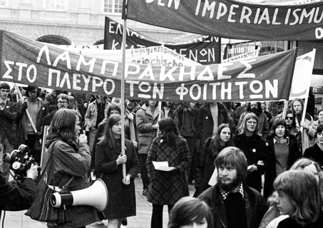 Greeks and Germans demonstrated in Bonn on 10. 3. 1973 against the Greek military junta and for freedom in Greece