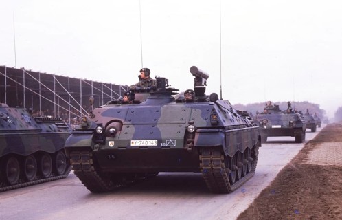 Bergen. Field parade of the Bundeswehr on the 30th anniversary of the founding of the Bundeswehr on 13. 11. 1985