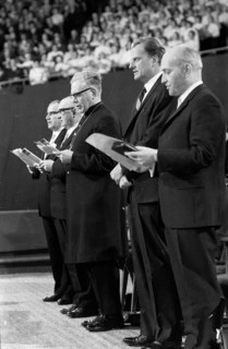 Performance and show by US revivalist Billy Graham on 2. 4. 1970 at the Westfalenhalle Dortmund