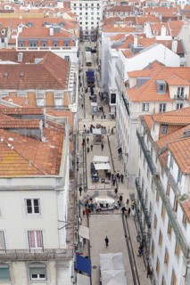 View from the elevador de Santa Justa to the old town of Lisbon