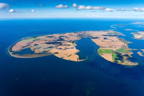 Aerial view of Poel Island in the Baltic Sea