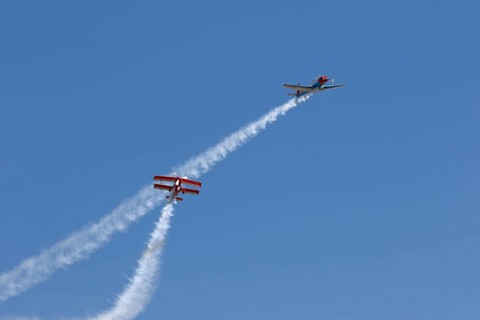 Yak and Biplane demonstration flight