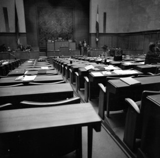 Session of the North Rhine-Westphalian Parliament in 1965 in Duesseldorf
