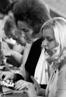 Women's workplaces at Siemens on 22. 11. 1973 during the production of telephone sets in Bocholt