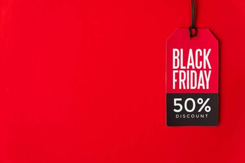 Black friday tag with copy space
