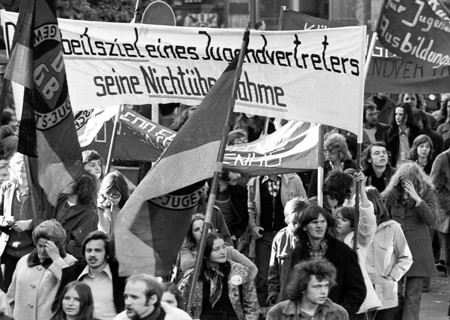 A demonstration initiated by the German Federation of Trade Unions