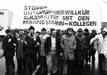 The dismissal of workers at the Mannesmann factory after a spontaneous strike not led by the union provoked protests by Mannesmann workers in Duisburg and other locations on 7 November 1973 and solida...