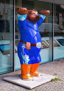 Painted Berlin Bear in front of the Embassy of Mongolia