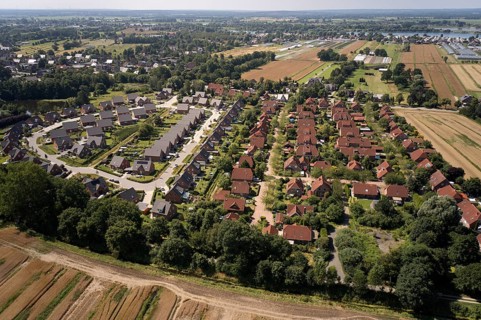 The residential areas Fritz-Bringmann-Ring and Homannring in Fuenfhausen in the Hamburg district of Kirchwerder