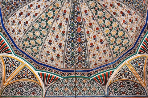 Dome of coloured mosaics in the entrance area