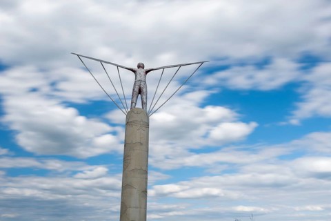 Wind harp at Otto Lilienthal's jumping-off point on the Gollenberg