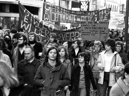 A demonstration initiated by the German Federation of Trade Unions