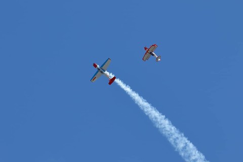 Yak and Biplane demonstration flight