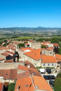 View on the Auvergne volcanoes from the tower of Montpeyroux labelled Les Plus Beaux Villages de France