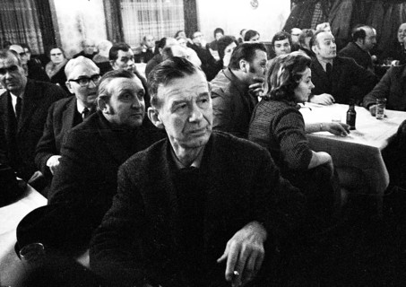 Concerned faces predominate at the tenants' protest meeting of RAG
