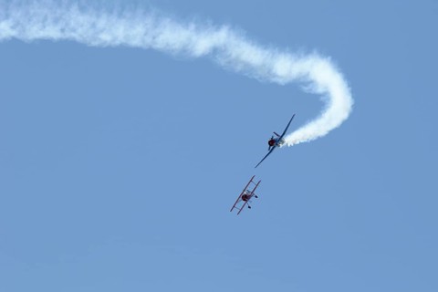 Yak and Biplane demonstration flight