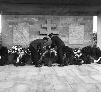 Soldiers and officers of the USSR Red Army were guests at the traditional tribute to soldiers killed in Nazi captivity at Blumen fuer Stukenbrock. Members of the Red Army
