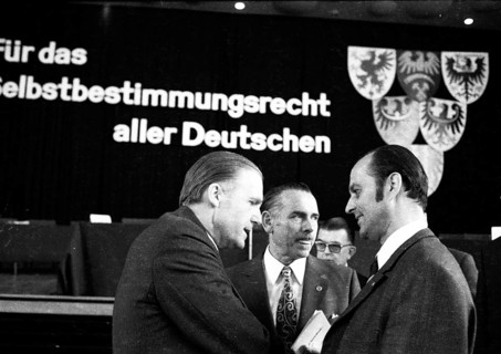 The Congress of the East German Associations of Expellees on 15 April 1972 in Bad Godesberg. Heinrich Windelen