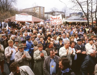 Bonn. DGB demonstration on section 116 on the right to strike on 17. 4. 1986